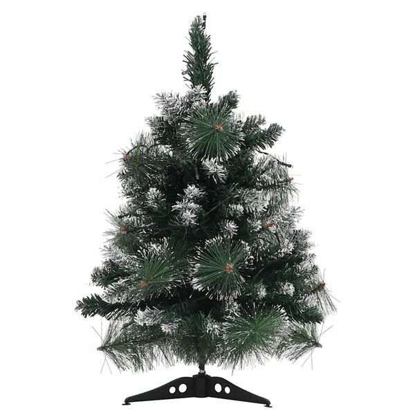 vidaXL Kunstkerstboom met verlichting en standaard 60 cm PVC groen
