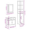 vidaXL 3-delige Badkamermeubelset bewerkt hout grijs sonoma eikenkleur