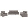 vidaXL 3-delige Loungeset met kussens stof taupe