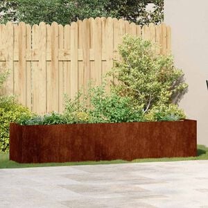 vidaXL Plantenbak roestig 200x40x40 cm weervast staal