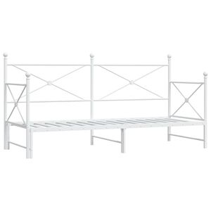 vidaXL Slaapbank met onderschuifbed zonder matras 75x190 cm staal wit