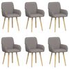 vidaXL Eettafelstoelen 6 st Stof Taupe 56,5 x 50 x 87,5 cm