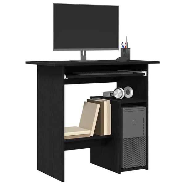 vidaXL Bureau 80x45x74 cm spaanplaat zwart eikenkleurig