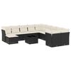 vidaXL 12-delige Loungeset met kussens poly rattan zwart