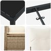 vidaXL Tuin eettafelset met kussen 5 pcs Beige poly rattan