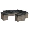 vidaXL 13-delige Loungeset met kussens poly rattan grijs