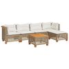 vidaXL 6-delige Loungeset met kussens poly rattan beige