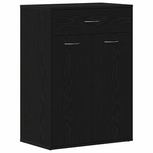 vidaXL Schoenenrek 60 x 35 x 84 cm Bewerkt hout Zwart Eiken