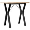 vidaXL Eettafel Y-frame 80x50x75,5 cm massief grenenhout en staal