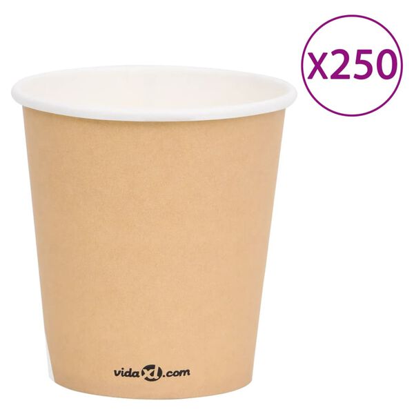 vidaXL 250 st Koffiebekers 200 ml papier bruin