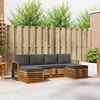 vidaXL Sofa-Sets 6 pcs Natuurlijk en Antraciet Massief Acaciahout