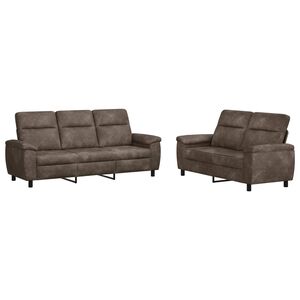 vidaXL Bankstel 2 pcs Donkergrijs Nep Suede Leer
