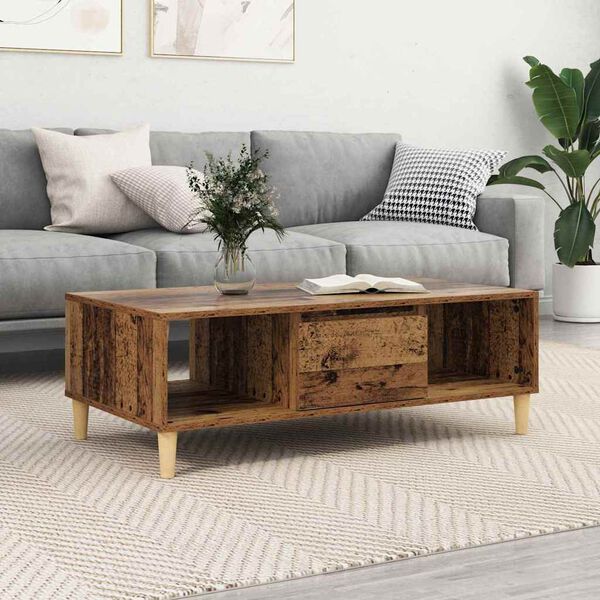 vidaXL Salontafel Oudhout 102 x 55 x 35 cm Bewerkt hout