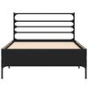 vidaXL Bedframe bewerkt hout en metaal zwart 90x200 cm
