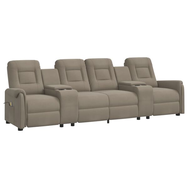 vidaXL Massagestoel 4-zits verstelbaar met bekerhouder lichtgrijs