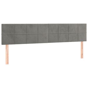 vidaXL Hoofdborden 180x5x78/88 cm fluweel lichtgrijs