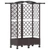 vidaXL Verhoogd Bed met Trellis en Dak Bruin 124 x 40 x 129 cm PP