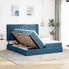 vidaXL Bed met LED-striplichten Donkerblauw 180 x 200 cm Fluweel