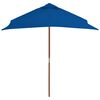 vidaXL Parasol met houten paal 150x200 cm blauw