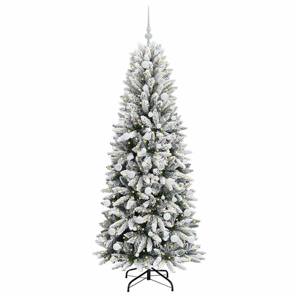 vidaXL Kunstkerstboom Wit 180 cm PVC en Plastic en Staal en PE