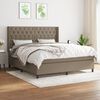 vidaXL Boxspring met matras stof taupe 160x200 cm