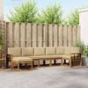 vidaXL Buiten bankenset met kussen 7 pcs Natuurlijk en Beige