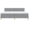 vidaXL LED Box Spring Bed met matras Lichtgrijs 200 x 200 cm Stof