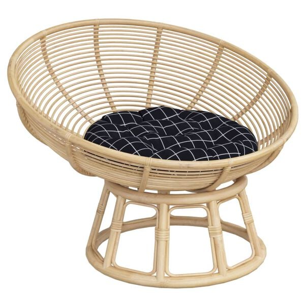 vidaXL Zitkussen rond ruitpatroon &Oslash; 60x11 cm oxford stof zwart