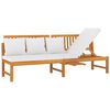 vidaxL Dagbed met cr&egrave;mekleurig kussen 200x60x75 cm massief acaciahout