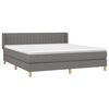 vidaXL Boxspring met matras stof donkergrijs 160x200 cm