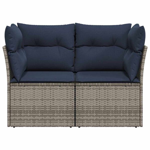 vidaXL | Tuin Sofa | met kussen Grijs 124 x 62 x 69cm poly rattan