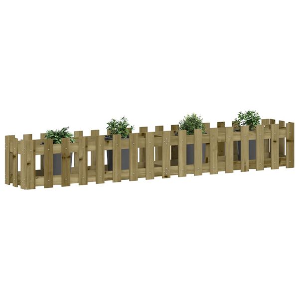 vidaXL Plantenbak verhoogd hekontwerp 200x30x30 cm ge&iuml;mpregneerd hout