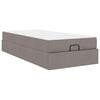 vidaXL Bedframe met matras 2 st Taupe Stof