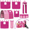 vidaXL Kinderhoogslaper met toren 80x200 cm massief grenenhout roze