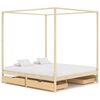 vidaXL Hemelbedframe met 4 lades massief grenenhout 160x200 cm