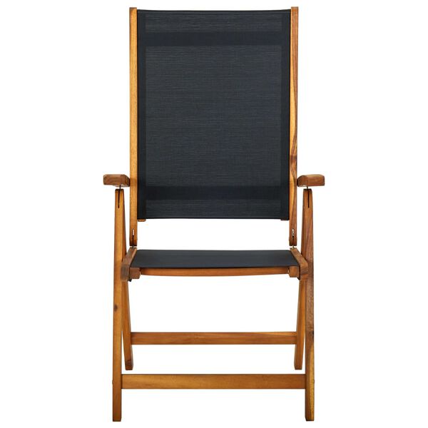vidaXL Tuinstoelen inklapbaar 4 st massief acaciahout en textileen