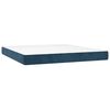vidaXL Boxspring met matras fluweel donkerblauw 160x200 cm
