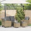 vidaXL 6-delige Loungeset met kussens poly rattan beige