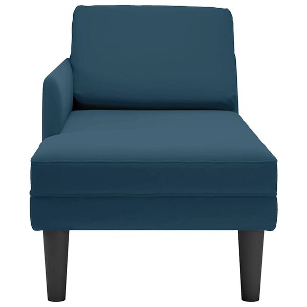vidaXL Chaise longue met kussen en rechterarmleuning fluweel blauw