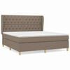 vidaXL Boxspring met matras stof taupe 160x200 cm