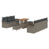 vidaXL Tuin Sofa Set met kussen met opslag met kussen 10 pcs Grijs