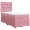 vidaXL Boxspring met matras fluweel roze 90x200 cm