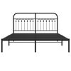 vidaXL Bedframe met hoofdbord metaal zwart 150x200 cm