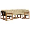 vidaXL Buiten bankenset met kussen 6 pcs Natuurlijk en Beige