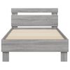 vidaXL Bedframe met hoofdbord bewerkt hout grijs sonoma 75x190 cm