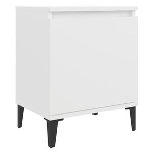 vidaXL Nachtkastje met metalen poten 40x30x50 cm wit