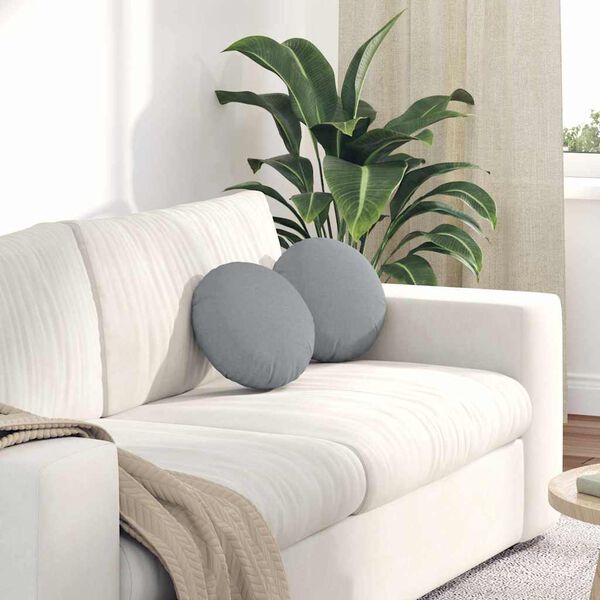 vidaXL Zitkussens 2 pcs Lichtgrijs Ø30 x 13 cm Stof