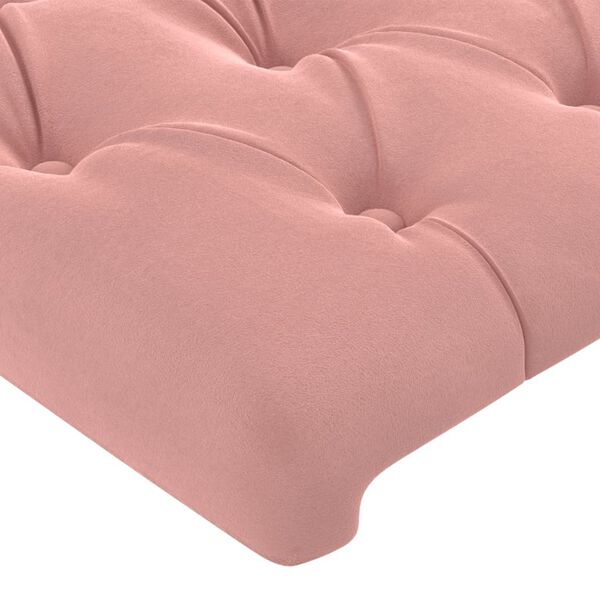 vidaXL Hoofdbord roze 160x7x118/128 cm fluweel