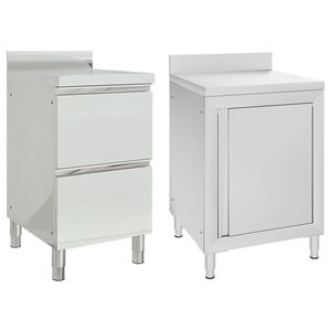 vidaXL Commerci&euml;le Keukenkasten 2 st. Roestvrij Staal