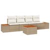 vidaXL Tuin Sofa Set met kussen met opslag 5 pcs Beige Poly riet